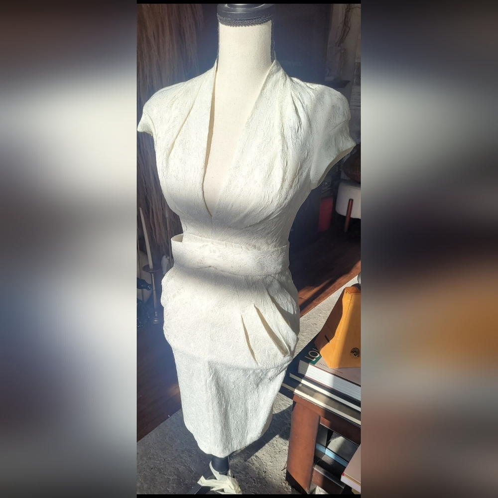 Catherine Malandrino Cream Midi Dress